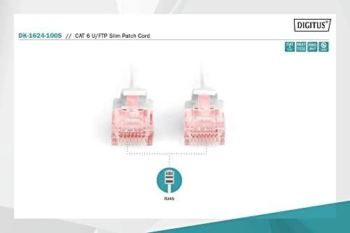 Digitus CAT 6 U/FTP Slim kabelis patchowy 10m pilka (DK-1624-100S)