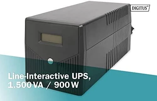 Assmann Electronic DIGITUS Line-Interactive UPS 1500VA/900W 12V/9Ah X2 baterija 4x CEE 7/7 AVR USB RS232 RJ-11/45 LCD ekranas
