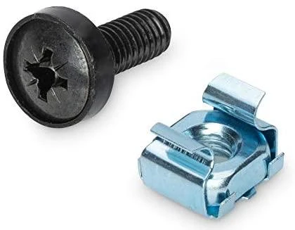 DIGITUS Tinklinės spintos montavimo varžtas, varžtai 50xM6, veržlės 50xM6, poveržlės 50xM6 Juodas spalva, ilgis 17mm, DN-19 SET-S