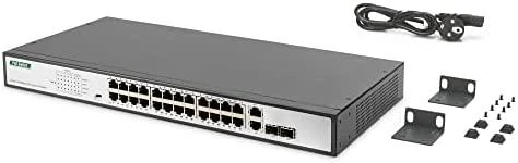 Šakotuvas Digitus Skaitmenas | Greitas Ethernet PoE jungiklis 24 prievadų PoE + 2 Combo, 370 W PoE | DN-95343 | Nevaldomas | Darbalaukis | Maitinimo tipas Vidinis