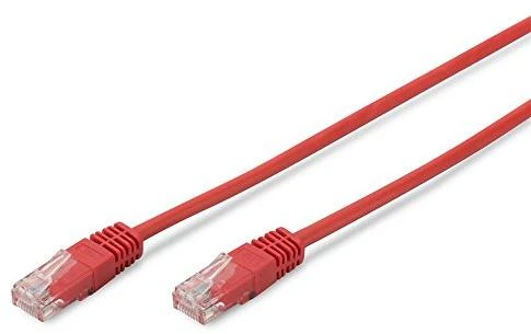 Assmann Electronic DIGITUS CAT 5e U-UTP patch kabelis PVC AWG 26/7 ilgis 0,5 m spalva raudona