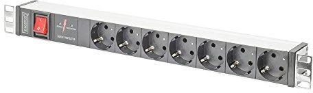 Assmann Electronic DIGITUS 19 colių išėjimo juosta 7x su įjungimo / išjungimo jungikliu ir apsauga nuo viršįtampių juodas