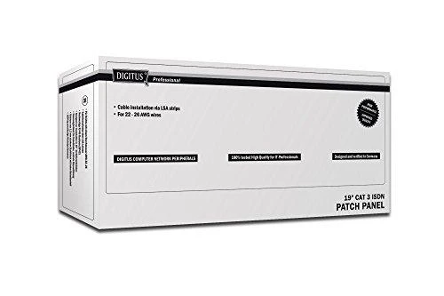 „Assmann Electronic DIGITUS CAT 3 ISDN“ komutacinė panelė, neekranuota, 50 prievadų RJ45 8P4C LSA 1U, montuojama ant stovo, pilkos spalvos RAL 7035