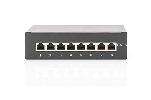 DIGITUS Patchpanel 1HE 8-Port Cat6 geschirmt juodas