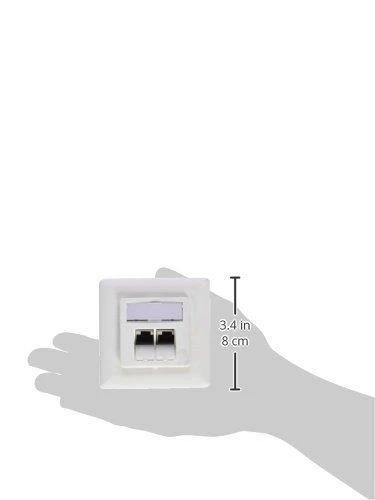 DIGITUS CAT 5e modulinis sieninis lizdas, ekranuotas, 2x RJ45, 8P8C, LSA, grynos baltos spalvos, įleidžiamas, DN-9001/B5-N
