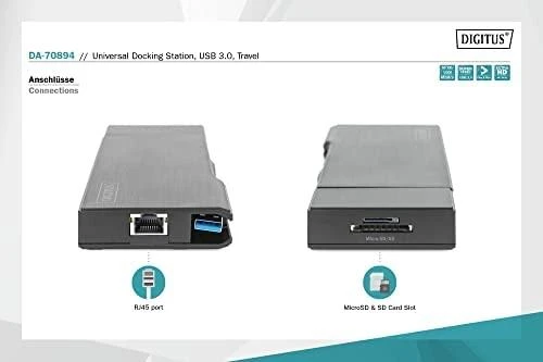 Digitus prijungimo stotis: RJ45 ir kortelių lizdų schema