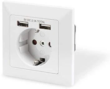 Digitus sieninis lizdas su 2 USB jungtimis