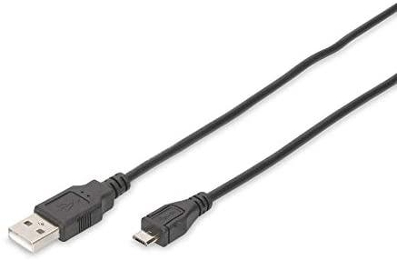 USB kabelis Digitus USB-A - mikroUSB 1,8 m juodasis (DB- 300127- 018- S)