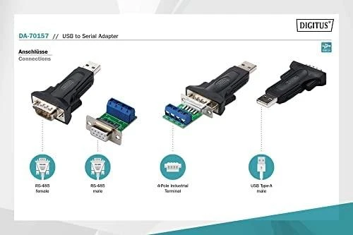 Assmann Electronic DIGITUS USB 2.0 į nuoseklųjį keitiklį RS485 įsk. USB A Kabelis 80cm USB AM / USB AF