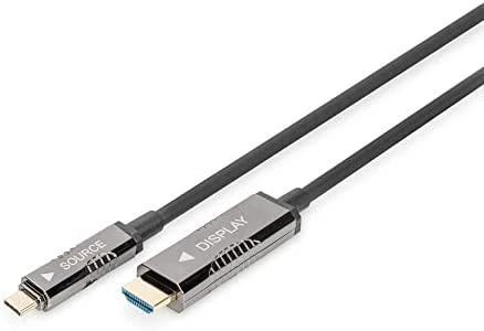 Assmann Electronic DIGITUS USB – C tipo į HDMI AOC FO Adapterio laidas HDMI Versija 2.0 Max 4Kx2K 60Hz 20m