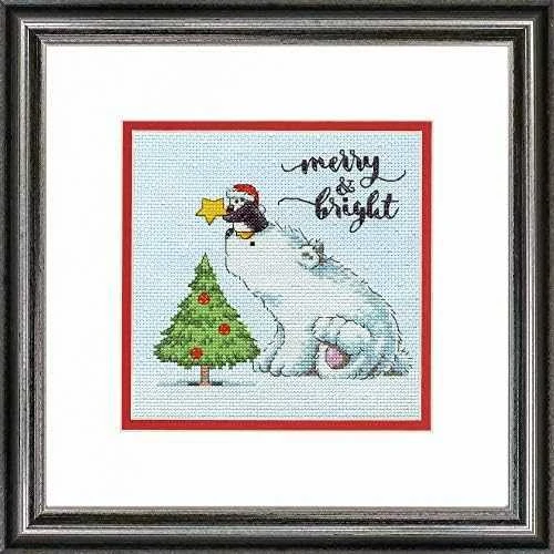 DIMENSIONS Simplicity Creative Corp Kryželiu siuvinėjimo rinkinys "Merry & Bright Bear" D70-08990