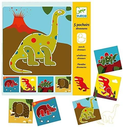 Djeco Piešimo trafaretai - Dinozaurai (5 vnt.) ( DJ08863 )