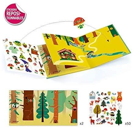 Djeco Daugkartiniai lipdukai - Lipdukų istorija - Miškas ( DJ08956 )