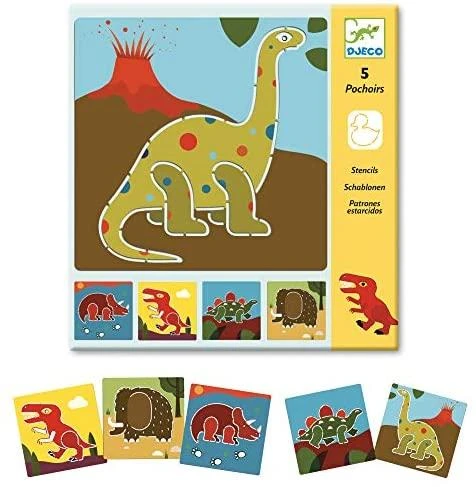 Djeco Piešimo trafaretai - Dinozaurai (5 vnt.) ( DJ08863 )