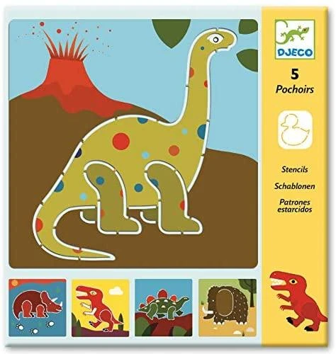 Djeco Piešimo trafaretai - Dinozaurai (5 vnt.) ( DJ08863 )