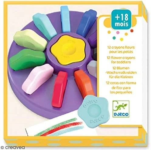 Djeco Spalvotos kreidelės mažiesiems - Gėlės (12 vnt.) ( DJ09005 )