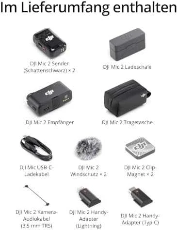 DJI Mic 2 (2 TX + 1 RX + įkrovimo dėklas) (CE) Mikrofonas