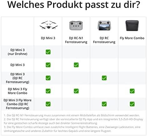 Dronas DJI Mini 3 Fly More Combo su DJI RC valdymo pultu ir papildomais aksesuarais
