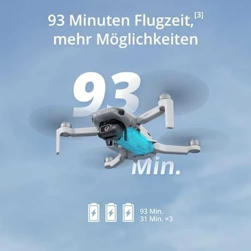 Dronas  DJI Mini 4K Fly More Combo su DJI  RC-N1C valdymo pultu