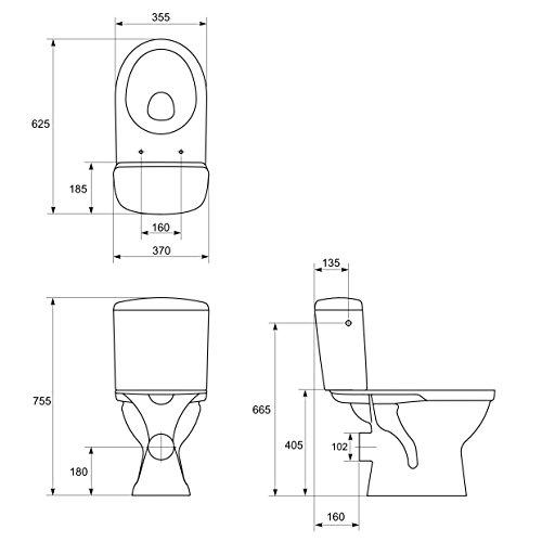 Cersanit Merida WC kompaktiškas komplektas 62,5 cm baltas (K03-014)