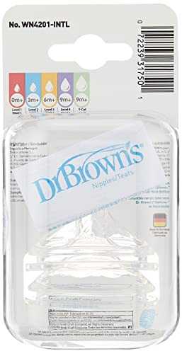 DR. BROWN'S OPTIONS+ LEVEL 4 plataus kaklelio silikoniniai žindukai 9+ mėn., 2 vnt.