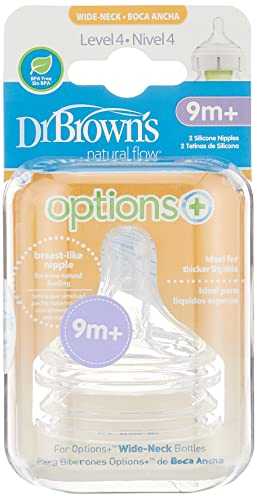DR. BROWN'S OPTIONS+ LEVEL 4 plataus kaklelio silikoniniai žindukai 9+ mėn., 2 vnt.