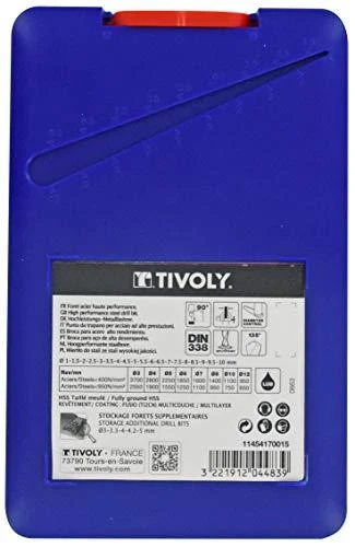 Grąžtas Tivoly Metalo gražtų rinkinys (19 vnt.) E FURIUS HSS su FUSIO padengimu Ø1-10 mm