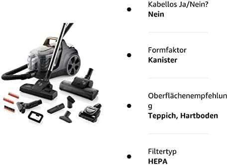 ETA | Dulkių siurblys | Grande Animal ETA222390000 | Be maišelio | Galia 850 W | Dulkių talpa 3,2 L | Juodas/Auksas