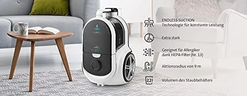 ETA | Stormy Home Dulkių siurblys | ETA051790000 | Be maišelio | Galia 800 W | Dulkių talpa 2,2 L | Baltas/Juodas
