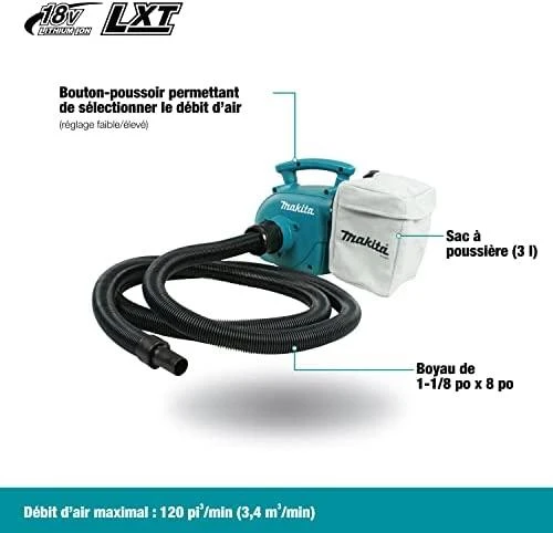 Makita DVC350Z Akumuliatorinis dulkių siurblys 18 V Li-ion, Be akumuliatorių ir kroviklio!