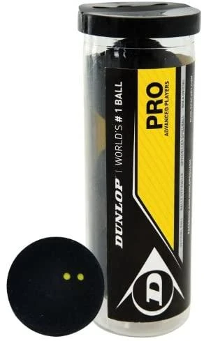 Dunlop Skvošo kamuoliukas Pro 3-tube, 2gelt.taš,PSA/WSA