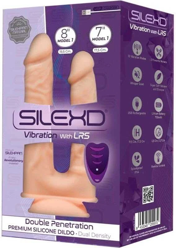 „Silexd“ dvigubo įsiskverbimo dildo su stipriomis vibracijomis poroms