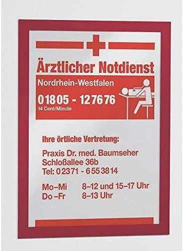 Durable Patvarus A4 LIPAKIUS MAGNETINIS RĖMAS RAUDONAS 10 Vnt