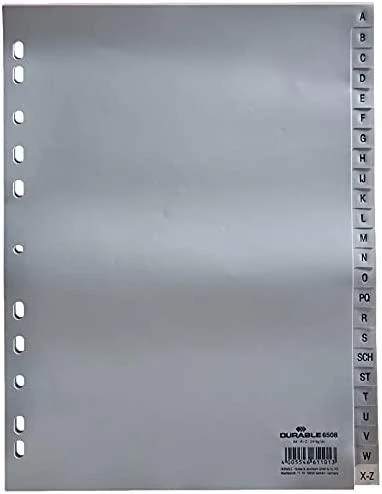 Durable DURABLE Zahlenregister A4 gepr Taben 1-52 PP volldeck. grau