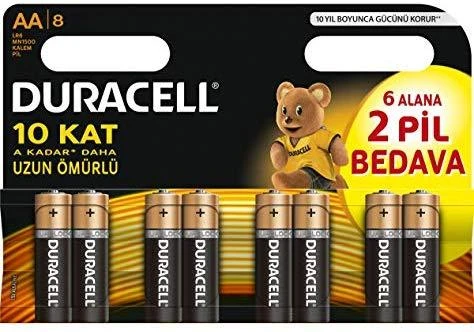 baterijos šarminės, aa, 1,5 v, "duracell", lizdinė plokštelė, 8 pakuotės, 42303, basic