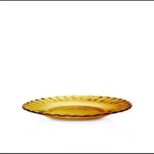 Duralex desertinė lėkštė PICARDIE AMBER oranžinė dia. 205 mm - kompleksinis 6 vnt.