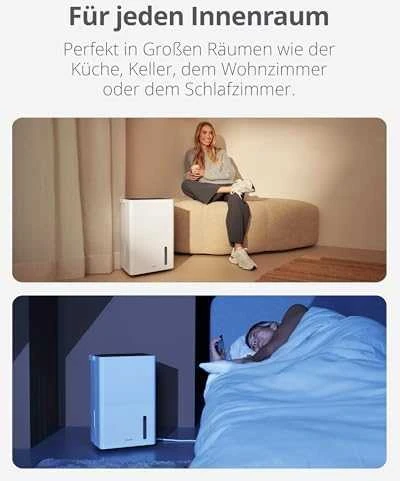 Oro sausintuvas Duux Smart Bora | Tinka kambariams iki 50 m² | Vandens bako talpa 4 l | Baltas