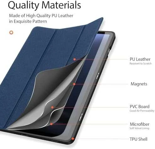 Dėklas Dux Ducis Domo Samsung X400/X406 Tab S10 Lite/X520/X526 Tab S10 FE/X510/X516 Tab S9 FEE tamsiai mėlynas