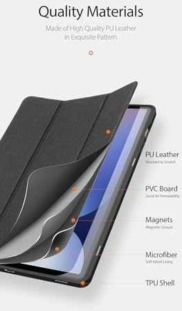 Dux Ducis Domo PU Odinis dėklas with Stand skirtas Samsung Tab S10+ / S9+ / S9 FE+ – juodos spalvos