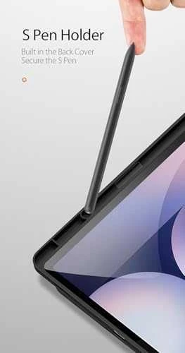 Dux Ducis Domo PU Odinis dėklas with Stand skirtas Samsung Tab S10+ / S9+ / S9 FE+ – juodos spalvos