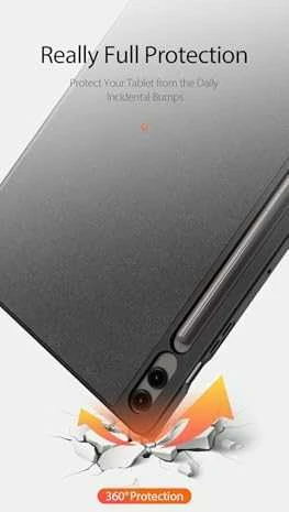 Dux Ducis Domo PU Odinis dėklas with Stand skirtas Samsung Tab S10+ / S9+ / S9 FE+ – juodos spalvos