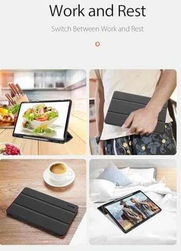 Dux Ducis Domo PU Odinis dėklas with Stand skirtas Samsung Tab S10+ / S9+ / S9 FE+ – juodos spalvos