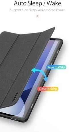 Dux Ducis Domo PU Odinis dėklas with Stand skirtas Samsung Tab S10+ / S9+ / S9 FE+ – juodos spalvos