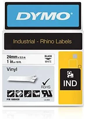 Etiketės Dymo Rhino 1805430 Juodas on Baltas