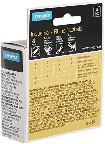 DYMO Rhino Professional, pastebimas susitraukiantis vamzdelis, 12x1,5 mm, juodas tekstas ant geltonos žarnos, 1,5 m, 18056