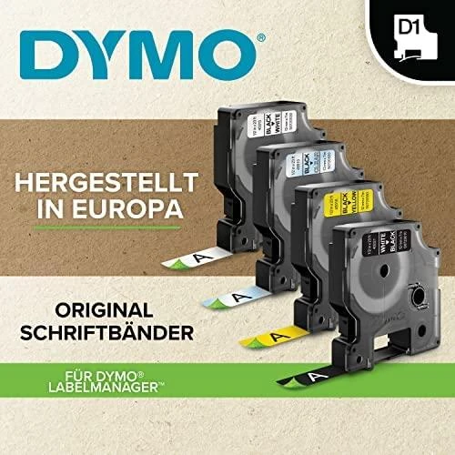 Dymo taśma do drukarek etykiet, D1 40913 | 9mm x 7m | juoda / balta | 10 vnt (S0720680_10)