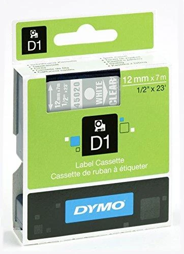 DYMO S0720600 D1 Juostelė 12mm x 7m (skaidri / baltas šifras)