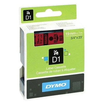 Juostelė DYMO D1 19mm. x 7m, Juodai ant Raudono