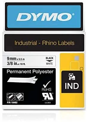 DYMO 18482 etikečių juostelė Juoda ant baltos