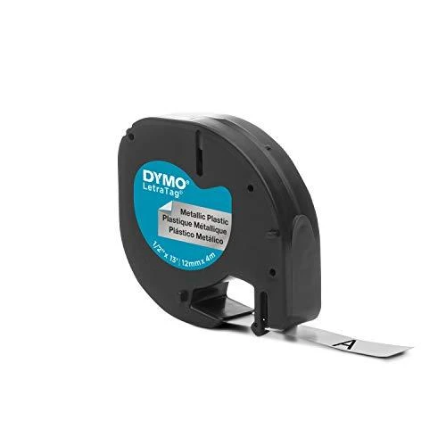 DYMO S0721730 etikečių juostelė Juoda metalo spalvos fone